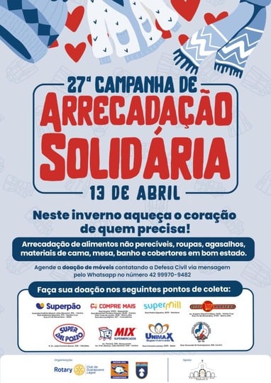 Guarapuava se Prepara para a 27a Campanha de Arrecadacao Solidaria